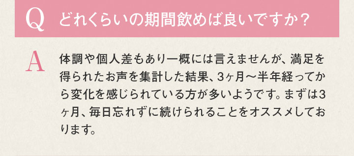 Q.どれくらいの期間飲めば良いですか？