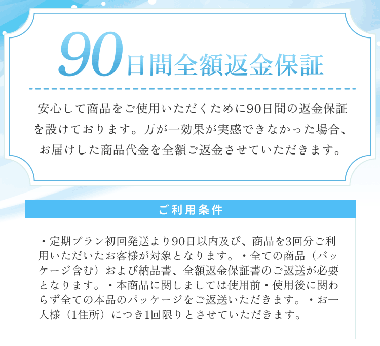 90日間全額返金保証付き