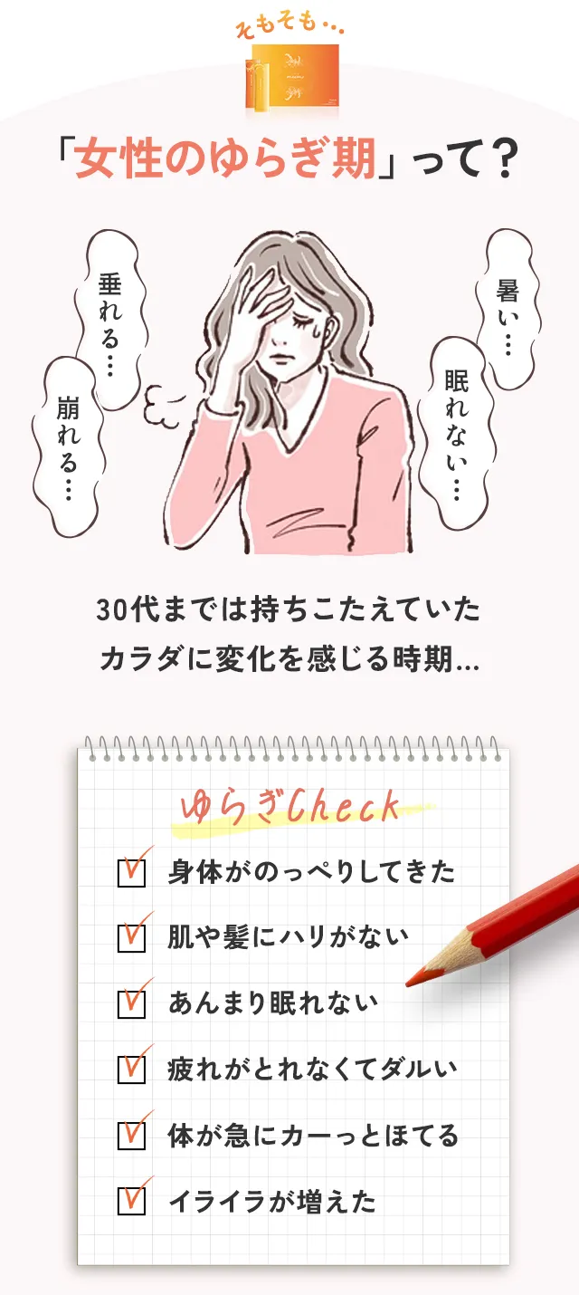 年齢とともにゆらぎを感じやすい女性のカラダ