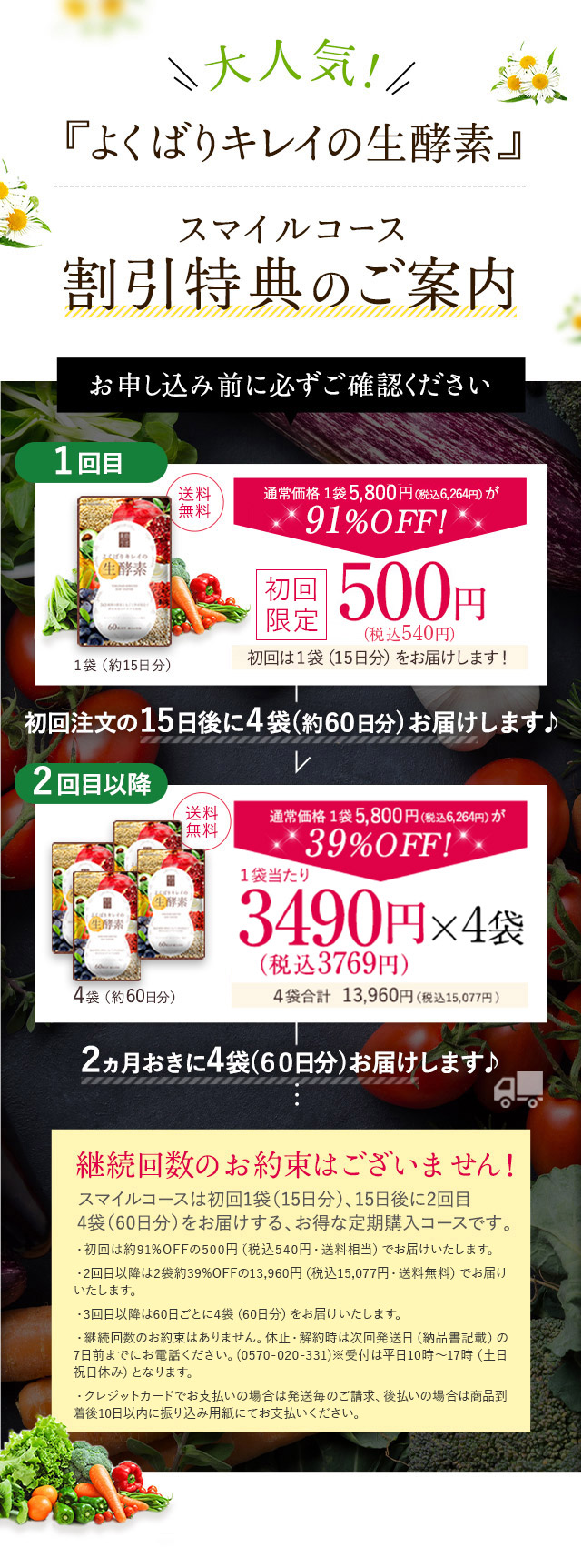 スマイルコースについてご購入前に必ずご確認ください。