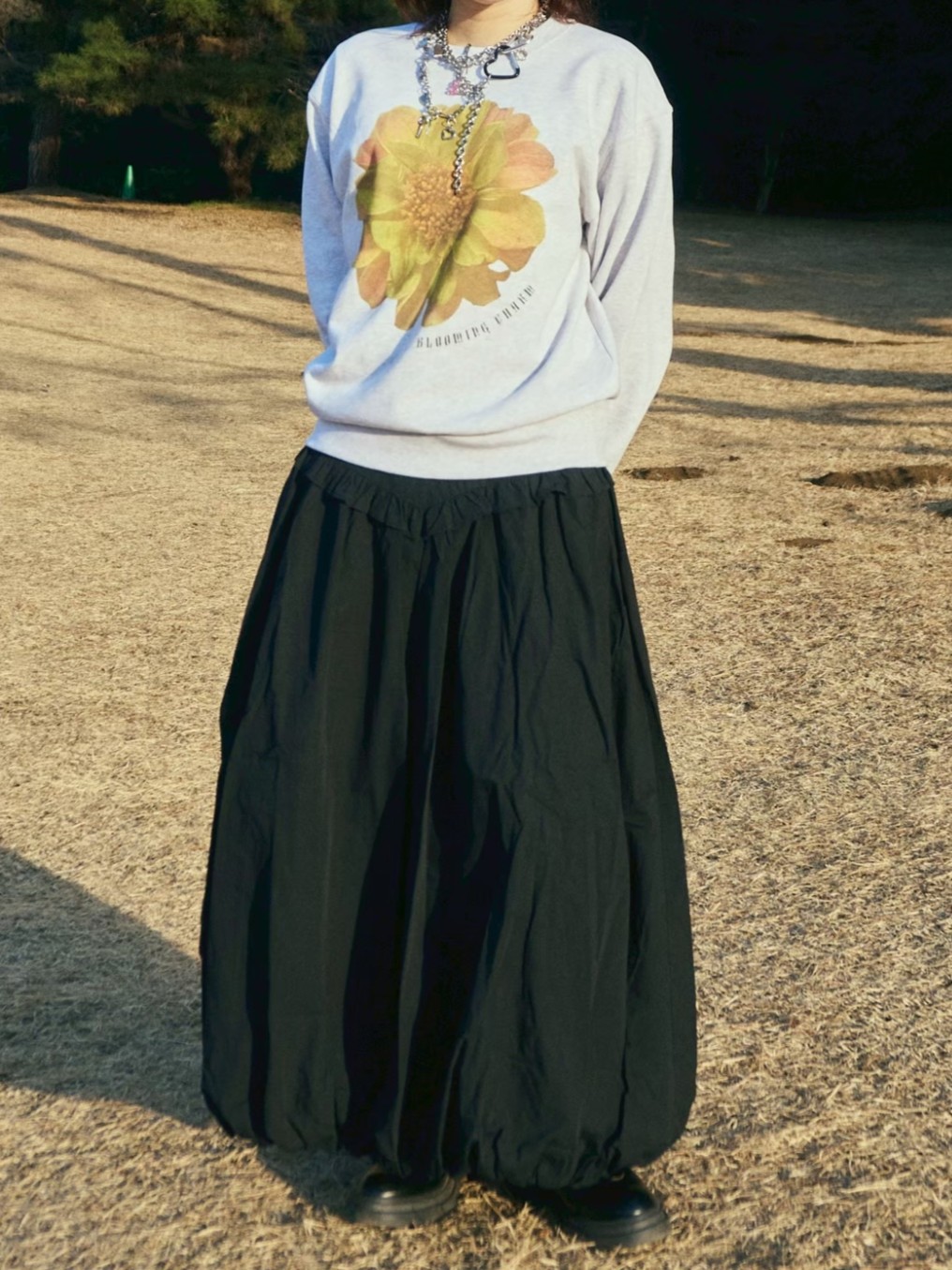 Waist Frill Balloon Skirt