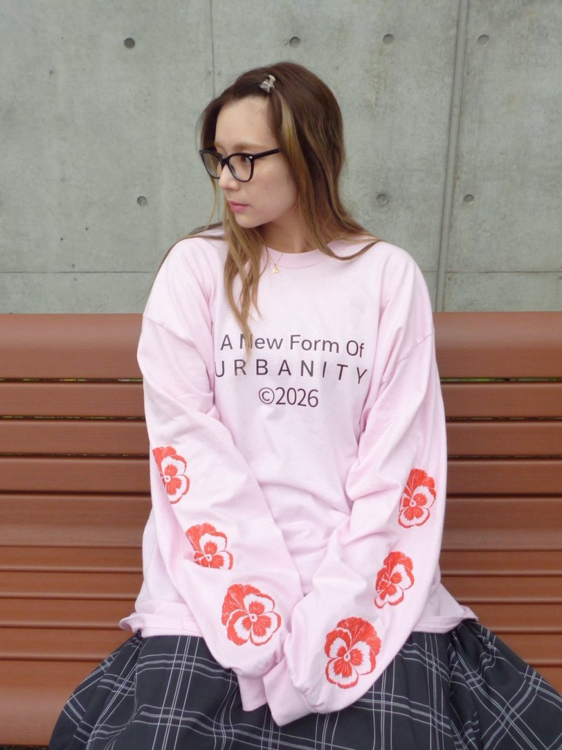 Pansy Sleeve Long T-shirt Collar: PINK