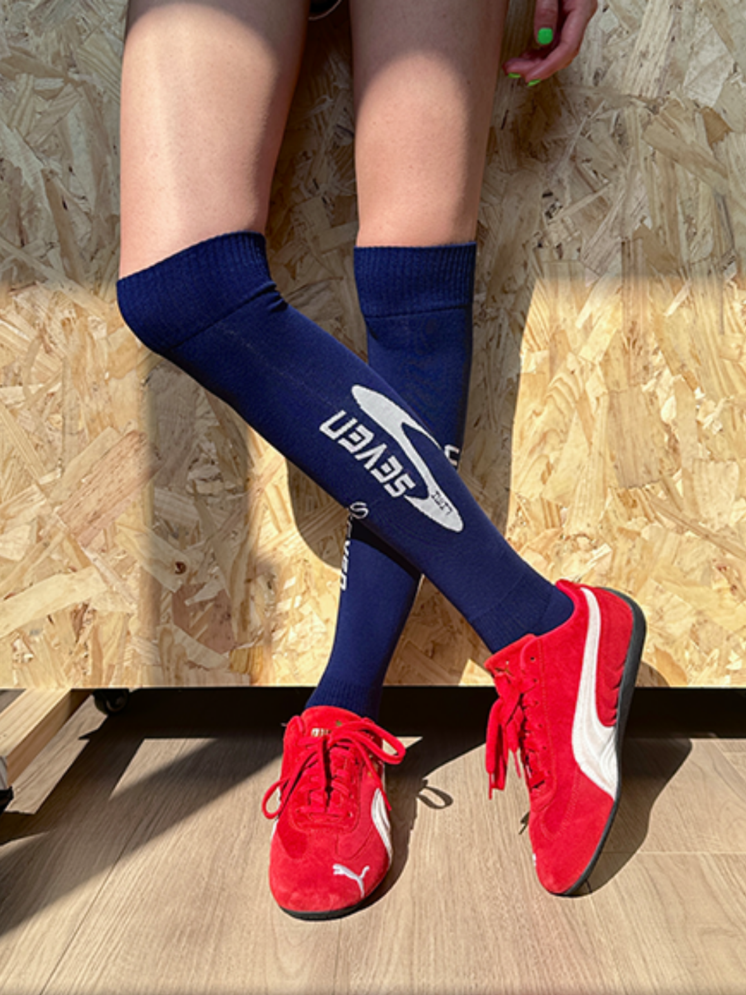 Futuristic Over-the-Knee Socks Collar: BLUE