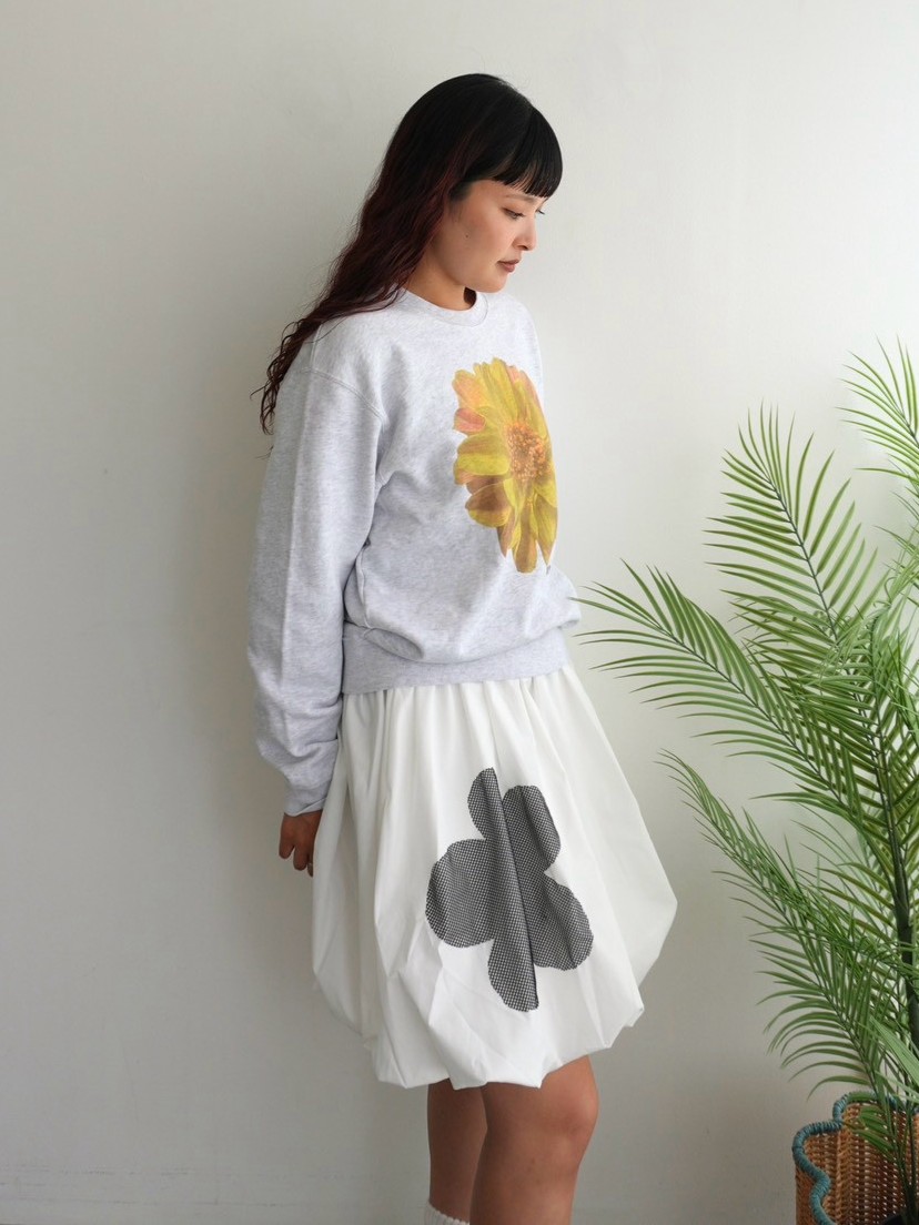 Flower Patch Balloon Skirt Collar: WHITE