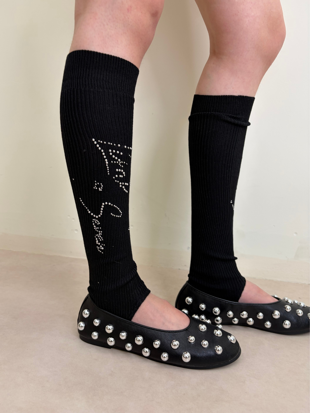 Rhinestone Logo Crystal Leg Warmers