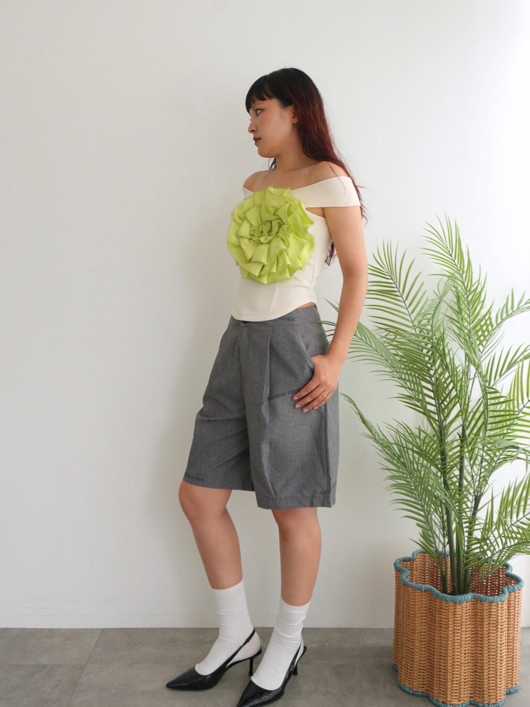 Logo Print Half Pants