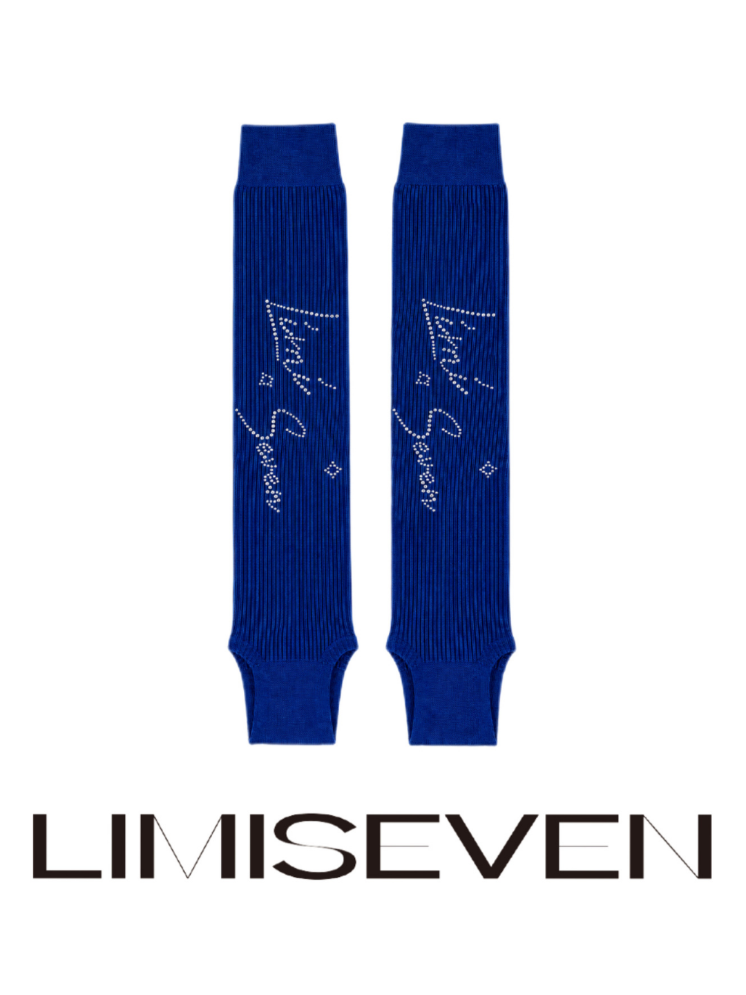 Rhinestone Logo Crystal Leg Warmers Collar: BLUE