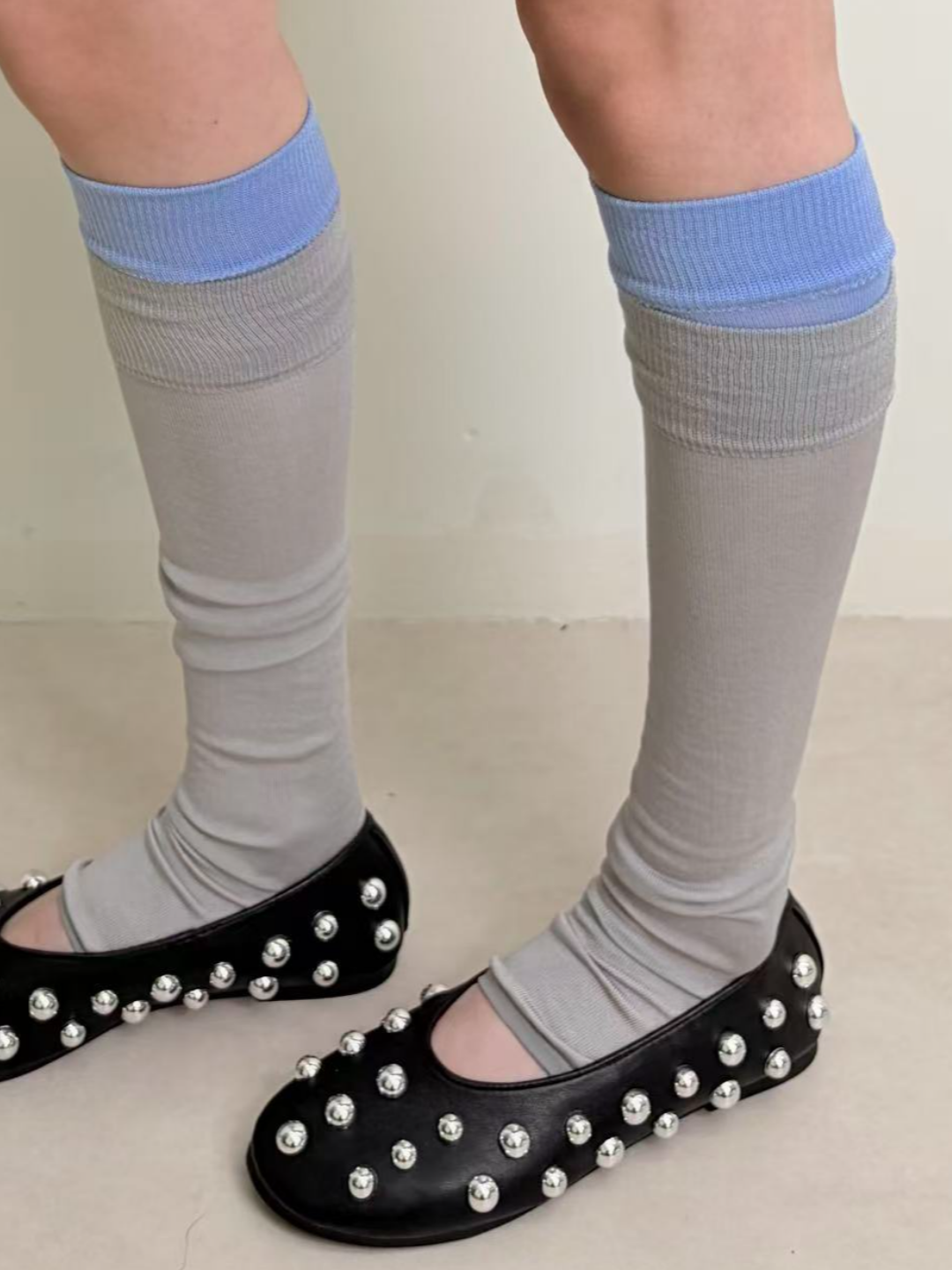 Color-Block Double-Cuff Stirrup Leg Warmers