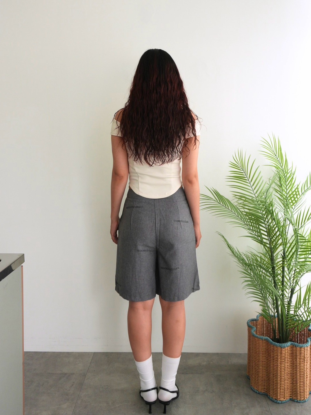 Logo Print Half Pants