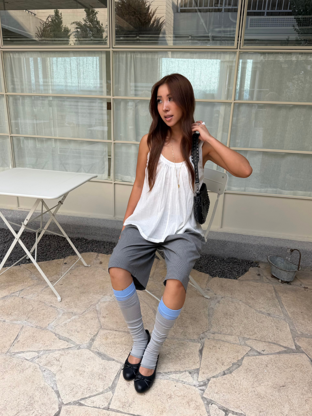 Color-Block Double-Cuff Stirrup Leg Warmers