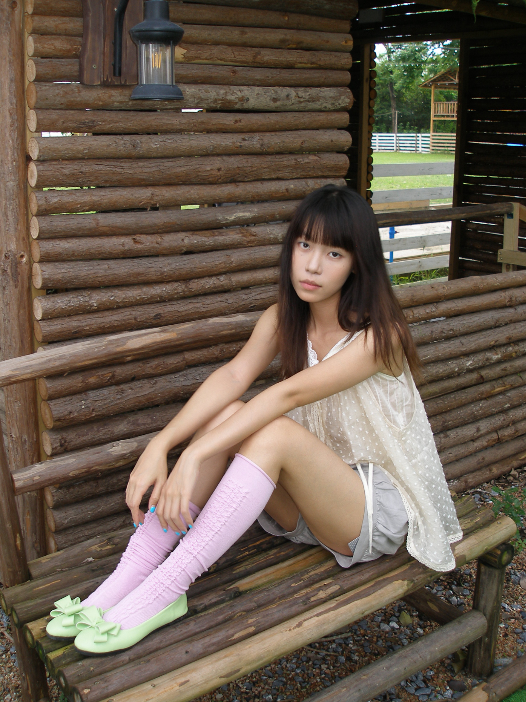 3D Wave Floral Stacked Over-the-Knee Socks Collar: PINK