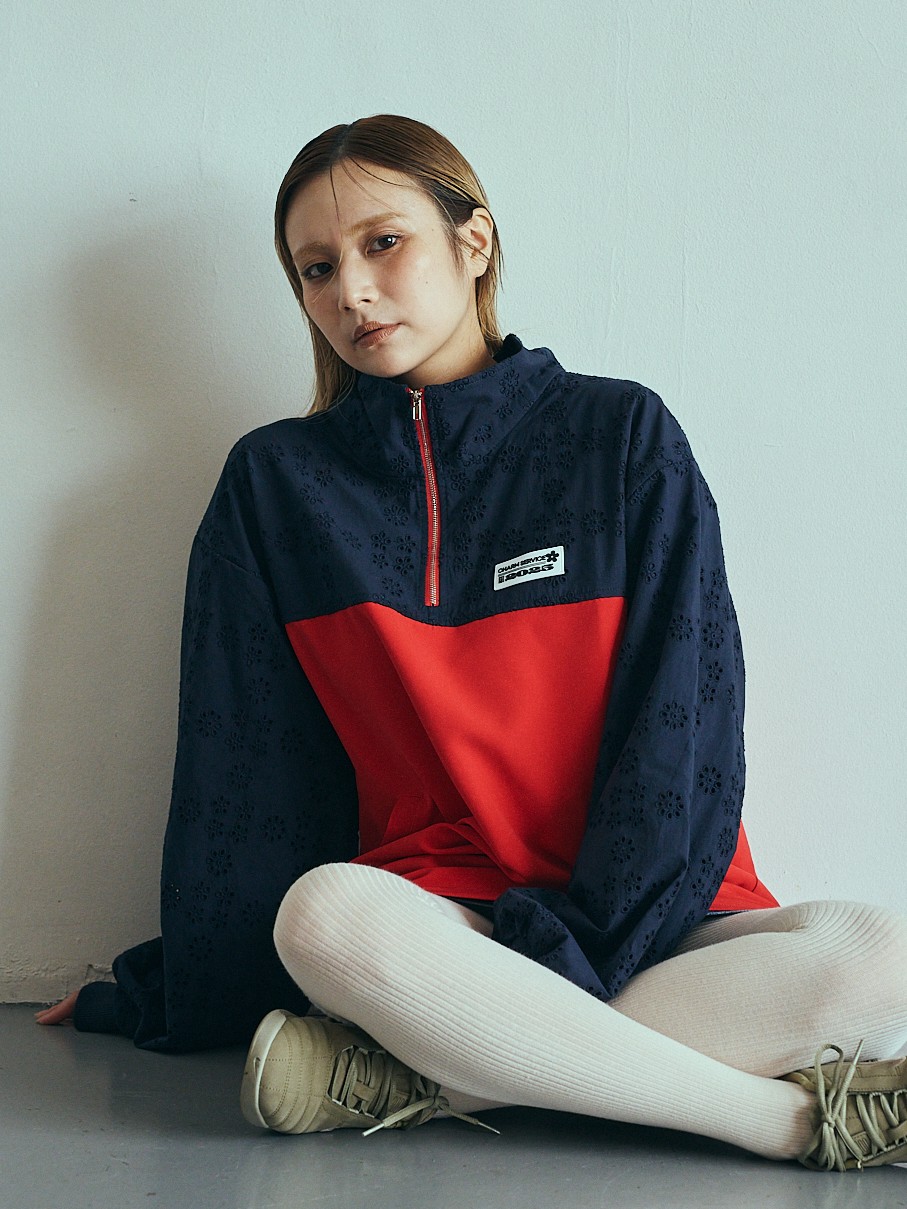 Lace Mix Track Pullover