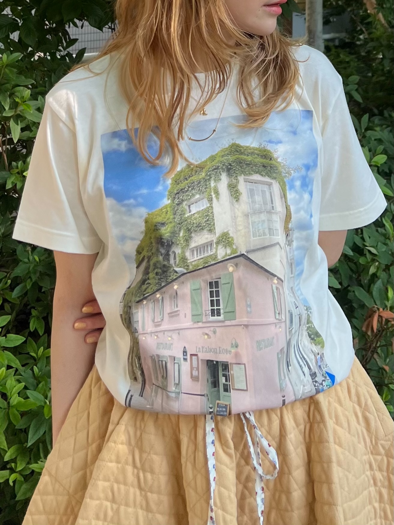 Paris photo print T-shirt Collar: OFFWHITE