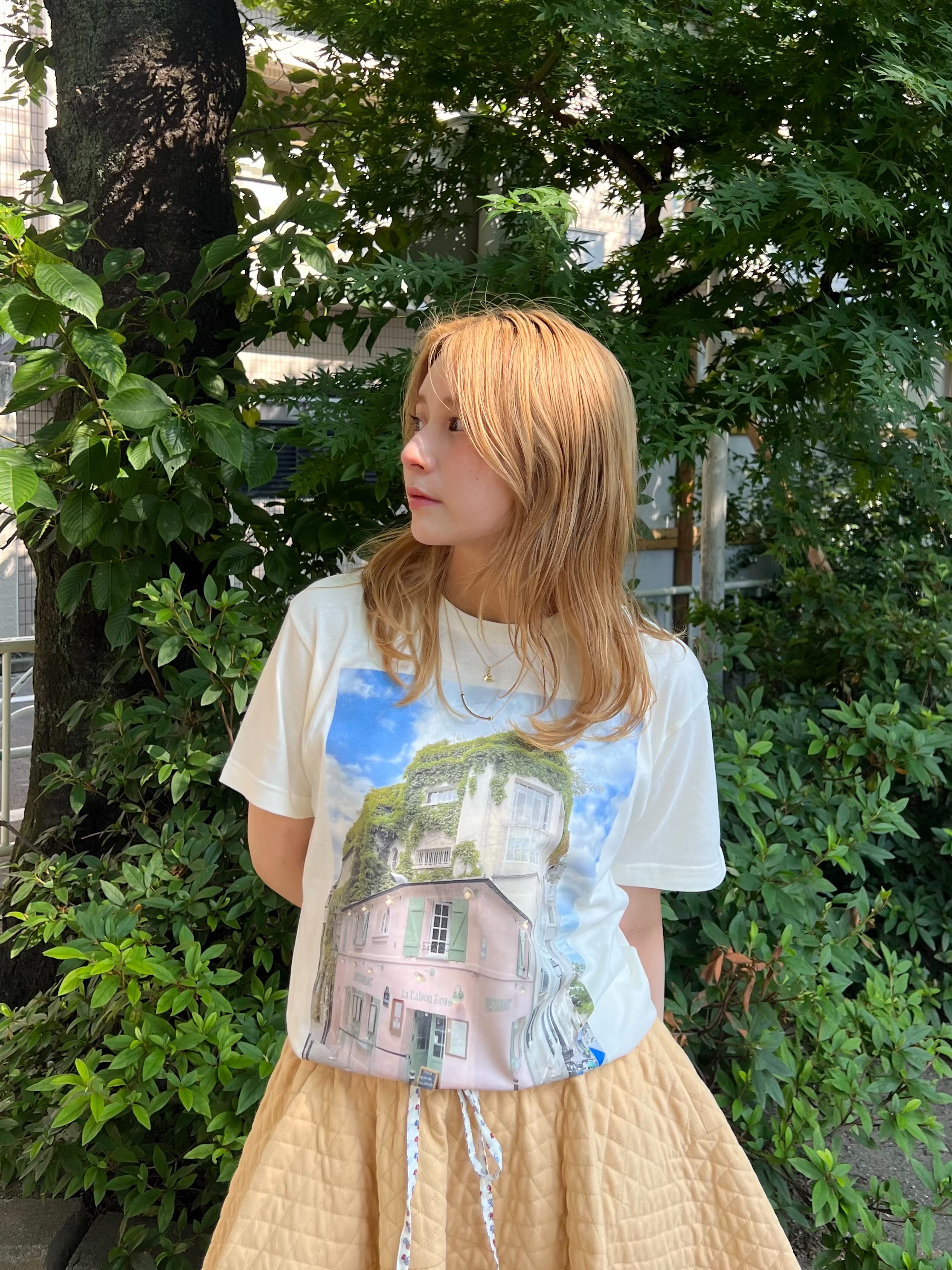 Paris photo print T-shirt Collar: OFFWHITE