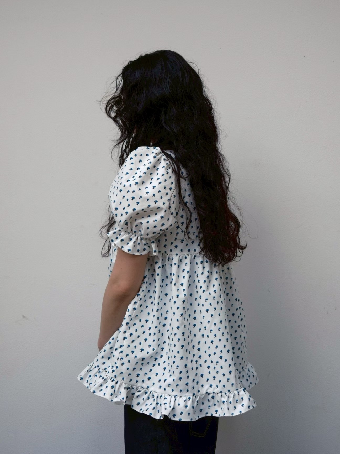 Frill Gather Puff Top