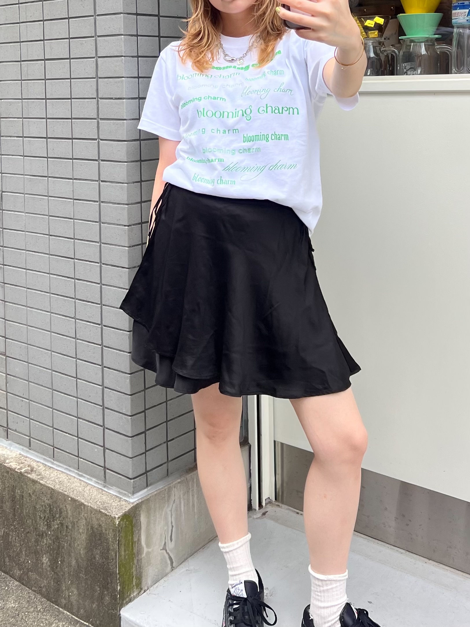 blooming charm logo T-shirt Collar: GREEN