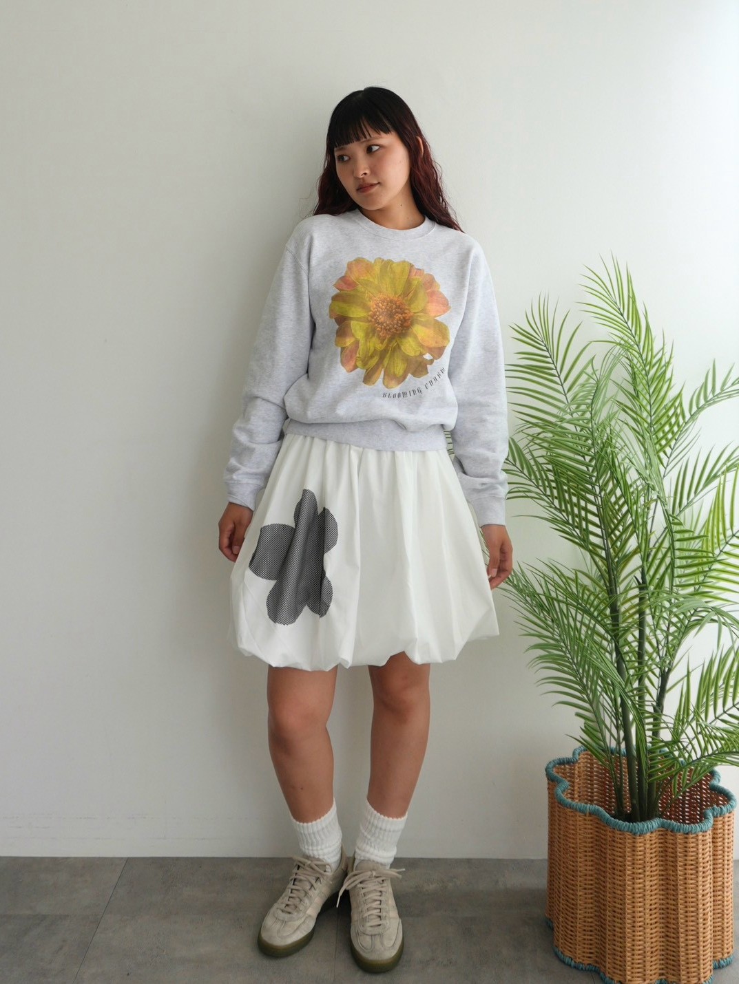 Flower Patch Balloon Skirt Collar: WHITE