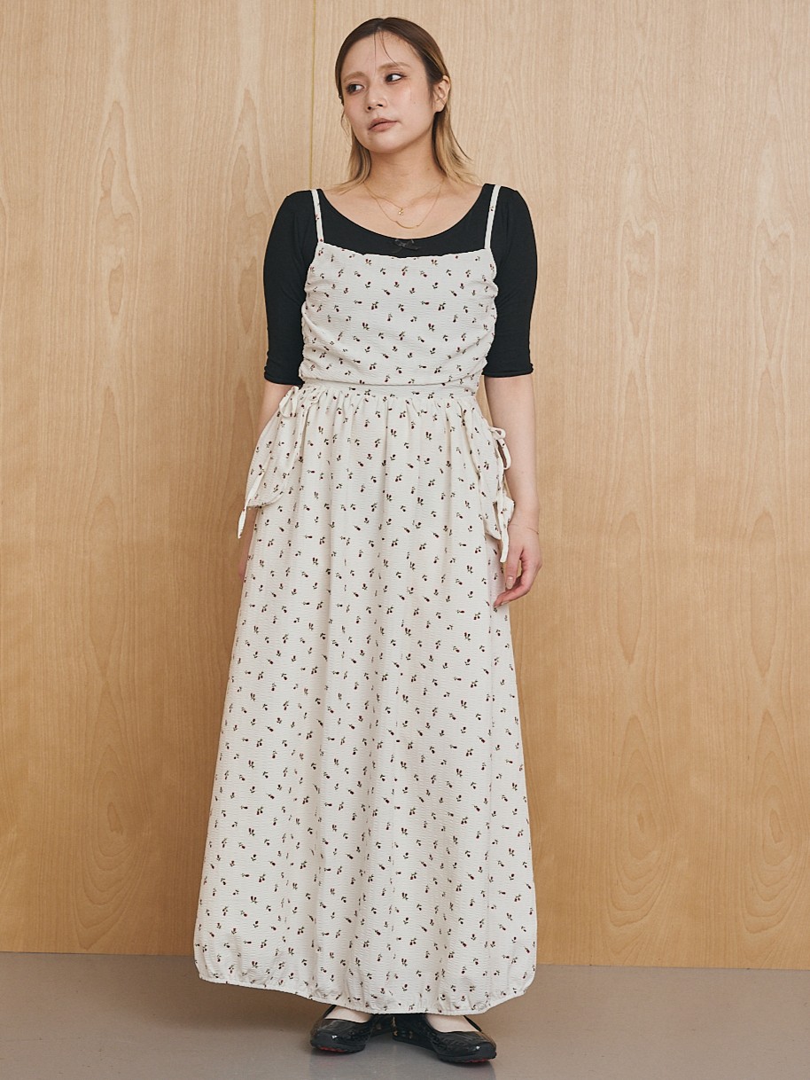 Flower Side Pocket Cami Dress