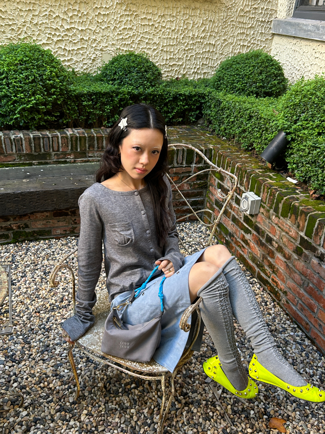3D Wave Floral Stacked Over-the-Knee Socks