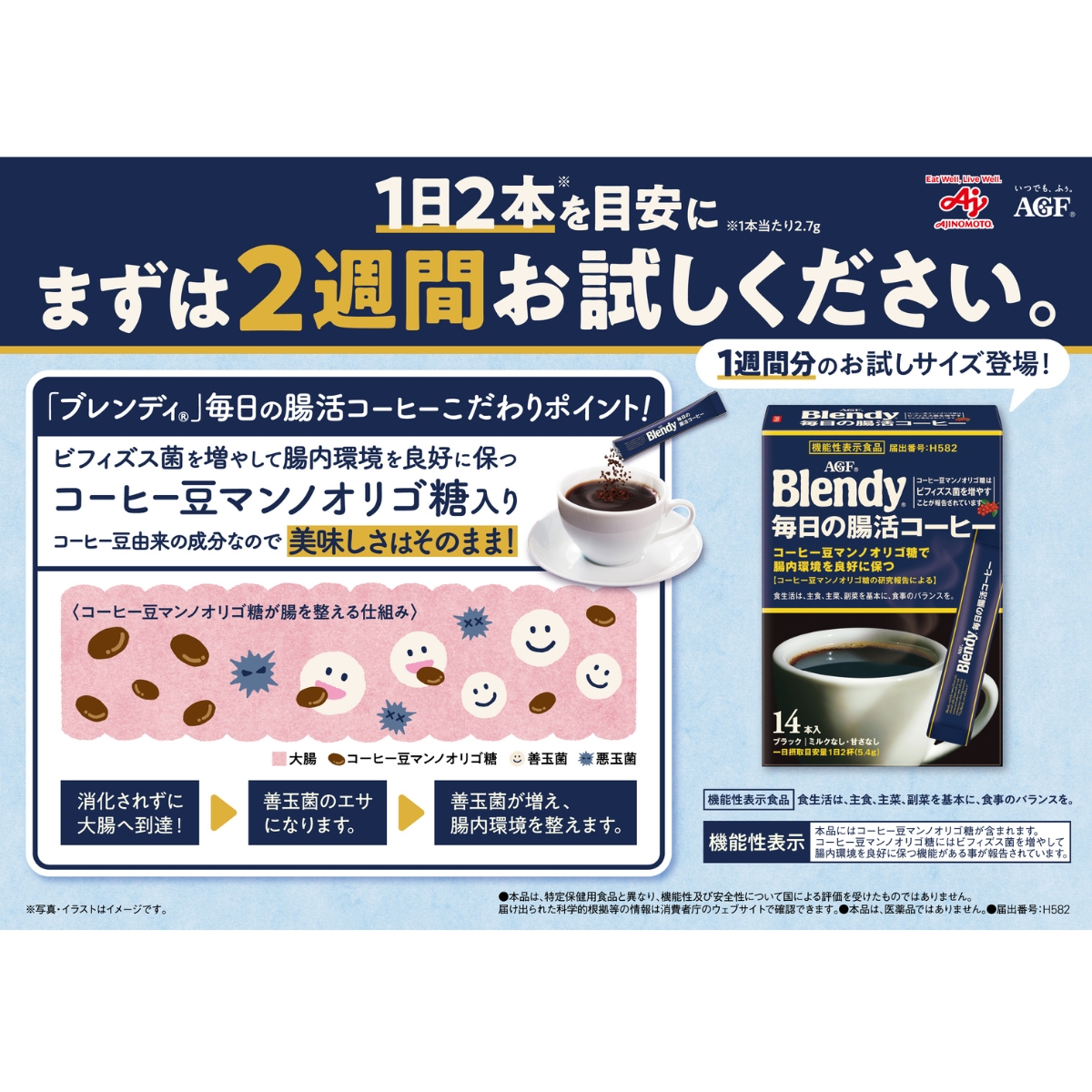 ブレンディ スティックブラック 毎日の腸活コーヒー 14本