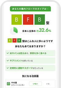 腸内フローラのタイプがわかる