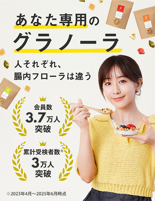 あなた専用のグラノーラ人それぞれ、腸内フローラは違う