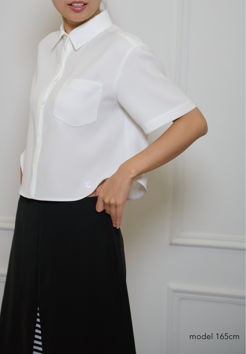CROPPED TWILL TOP