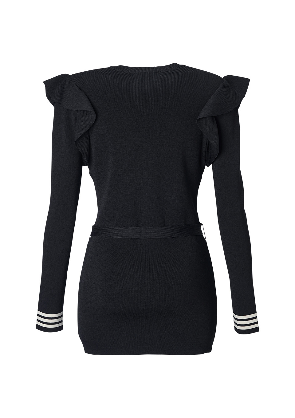 FRILL SHOULDER BELTED TOP