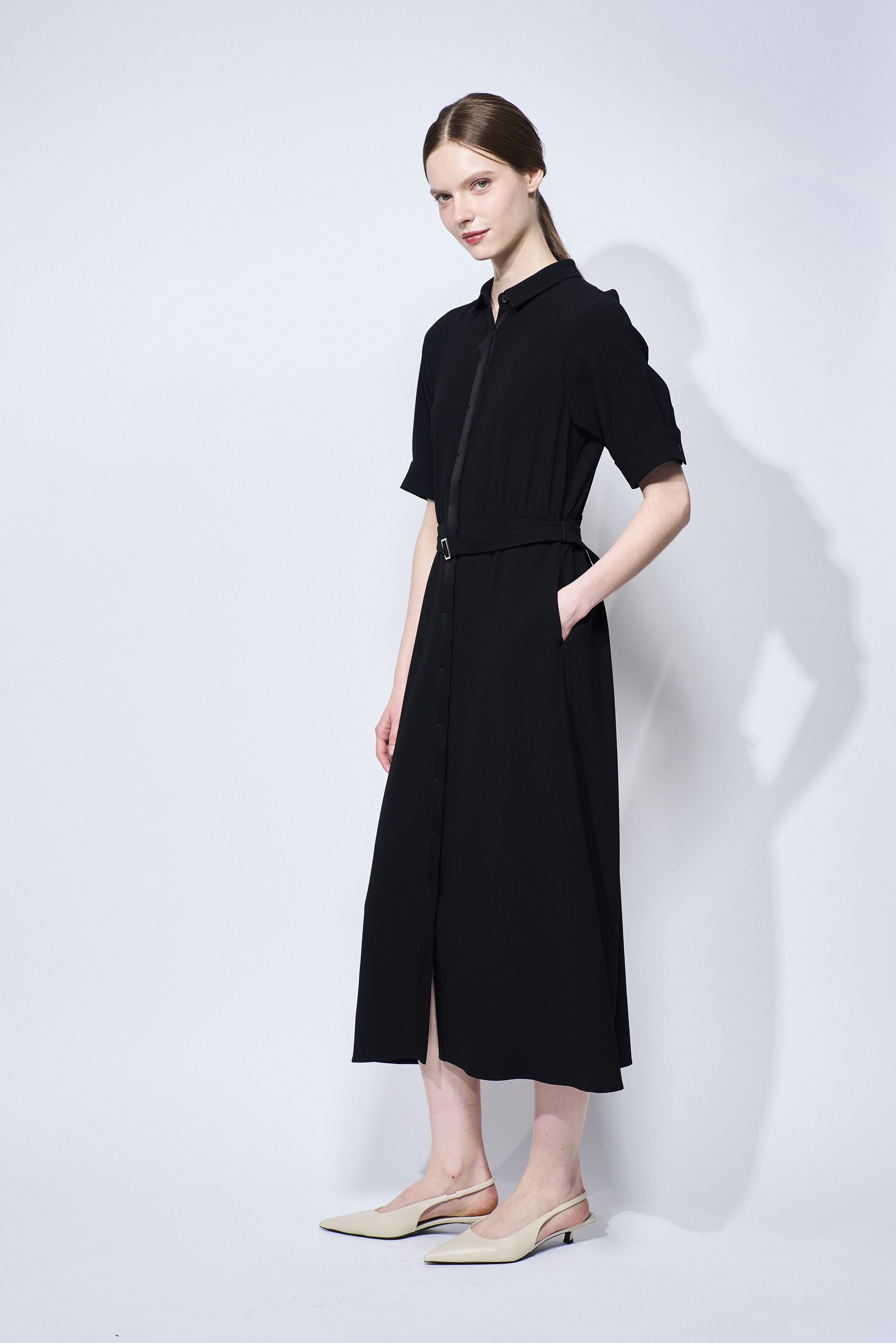 BACK SATIN DRESS