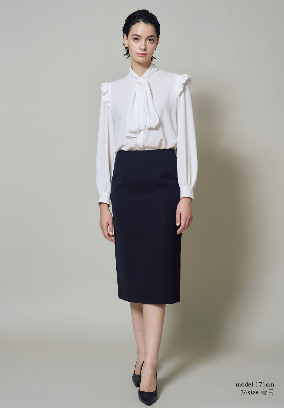 TWILL PENCIL SKIRT