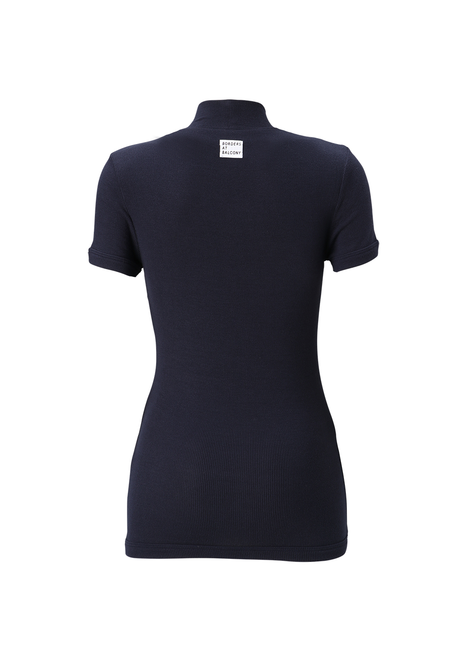 HIGHNECK SHORT SLEEVE RIB TEE
