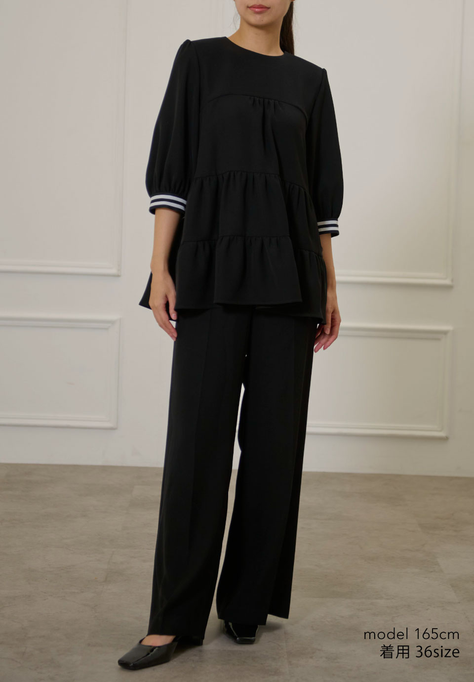 TWILL TIERED BLOUSE