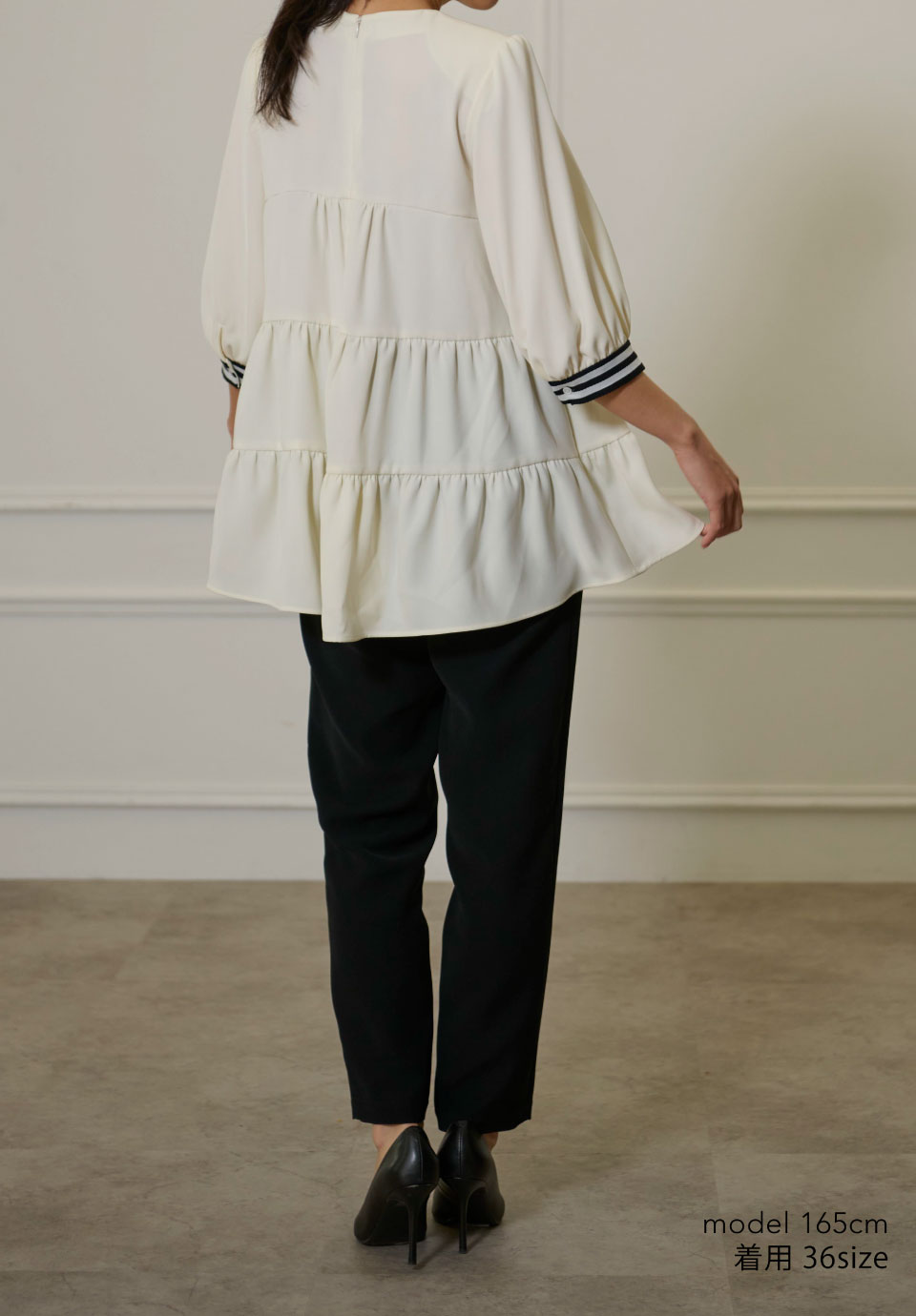 TWILL TIERED BLOUSE