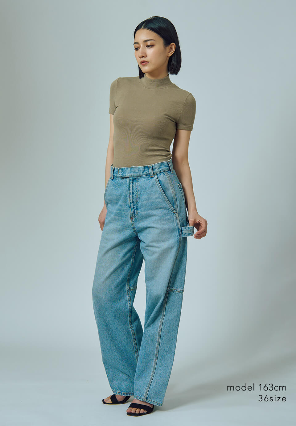 HIGHNECK SHORT SLEEVE RIB TEE