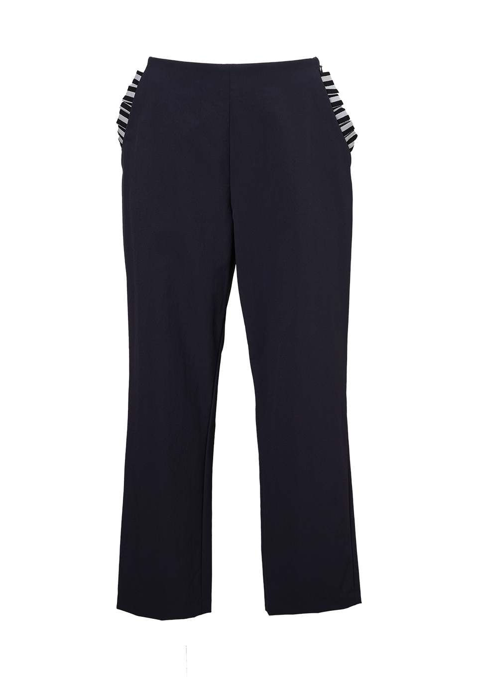 SIDE FRILL STRETCH PANTS