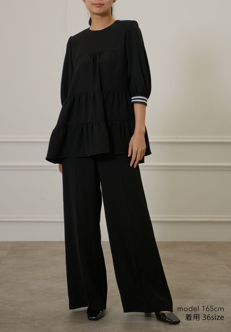 TWILL TIERED BLOUSE