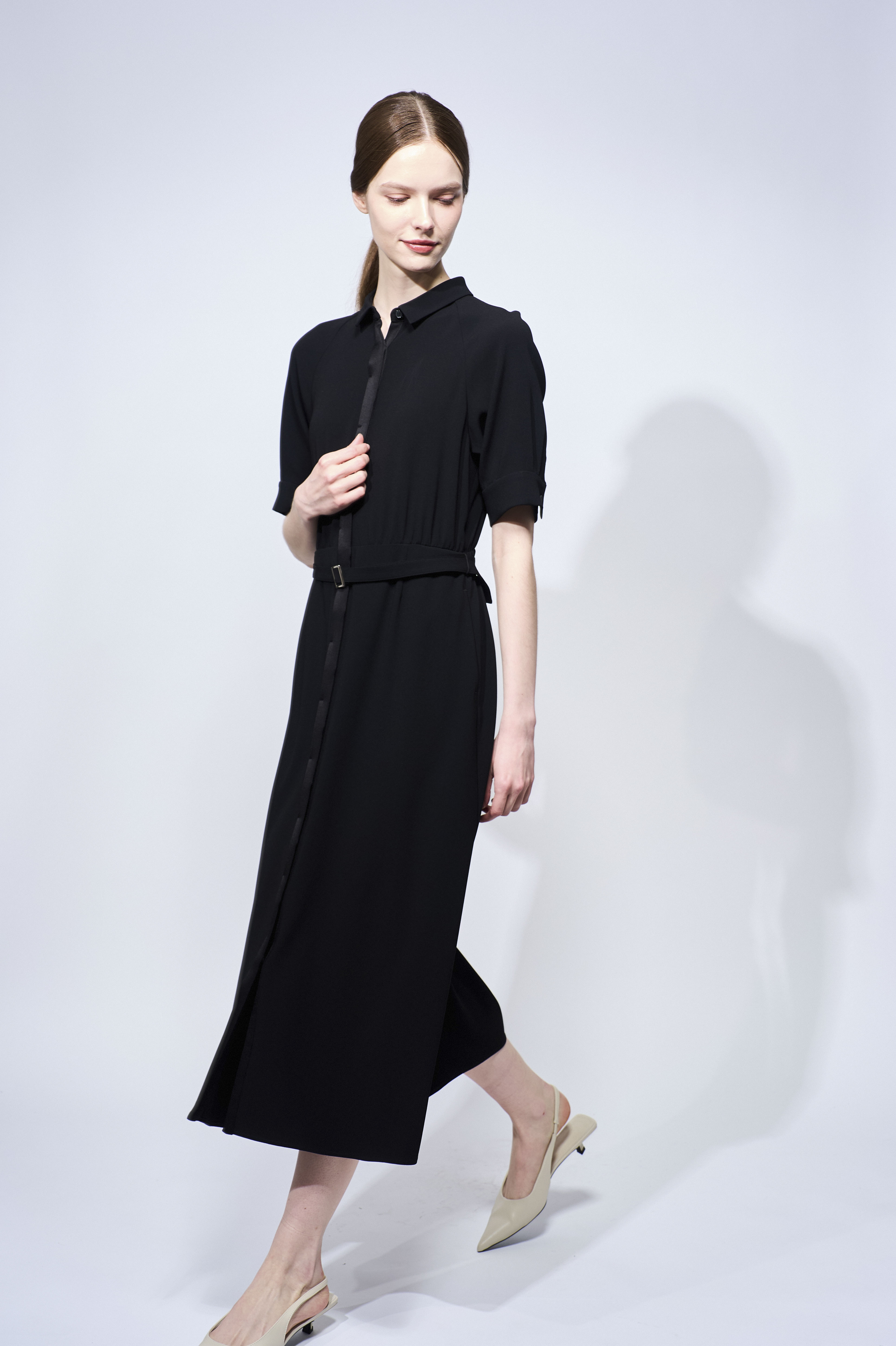 BACK SATIN DRESS