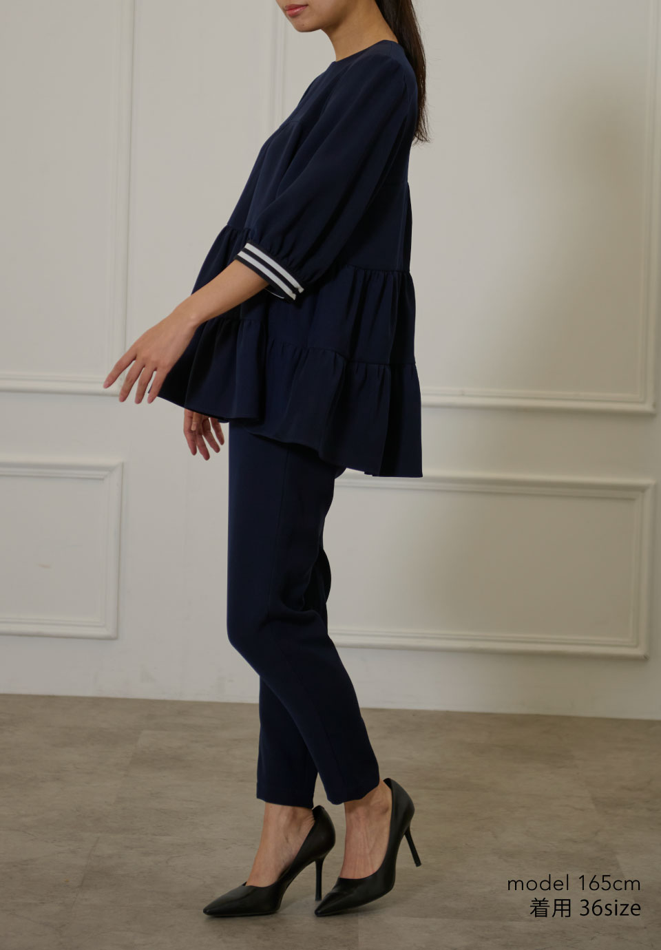 TWILL TIERED BLOUSE