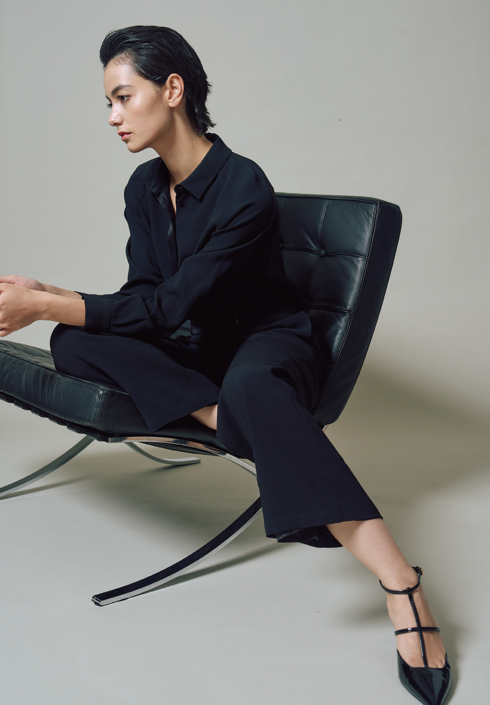 BACK SATIN SHIRT