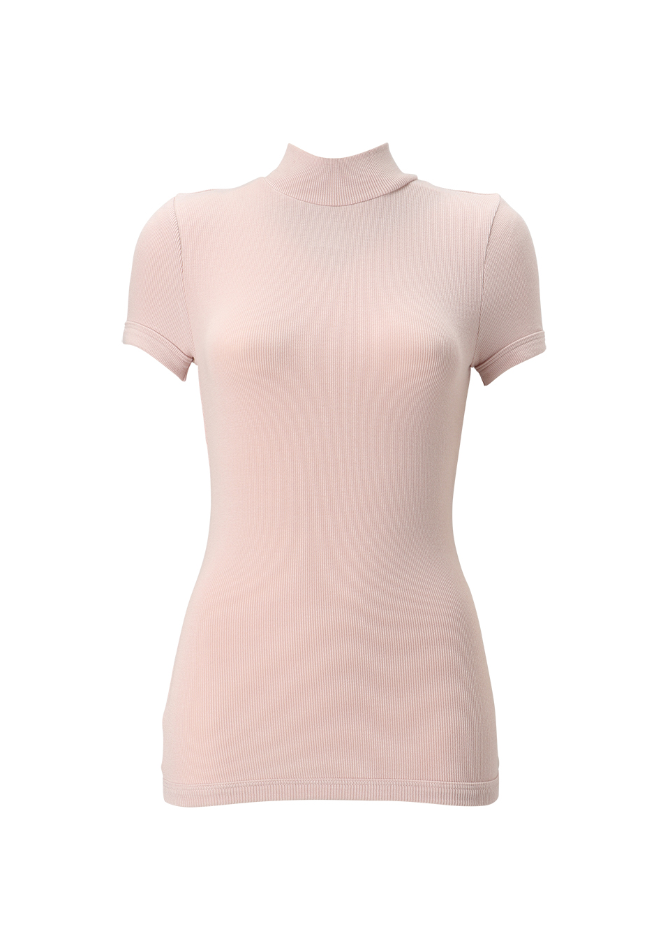 HIGHNECK SHORT SLEEVE RIB TEE