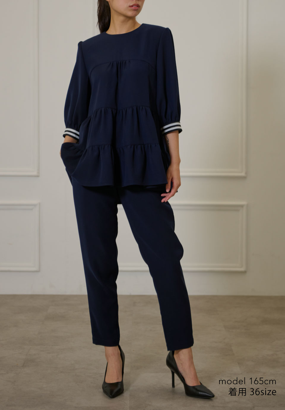 TWILL TIERED BLOUSE