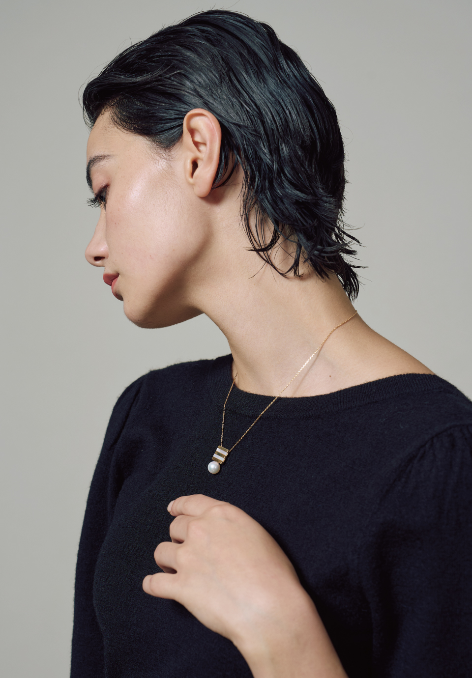 【xUyeda jeweller】BORDER PEARL NECKLACE