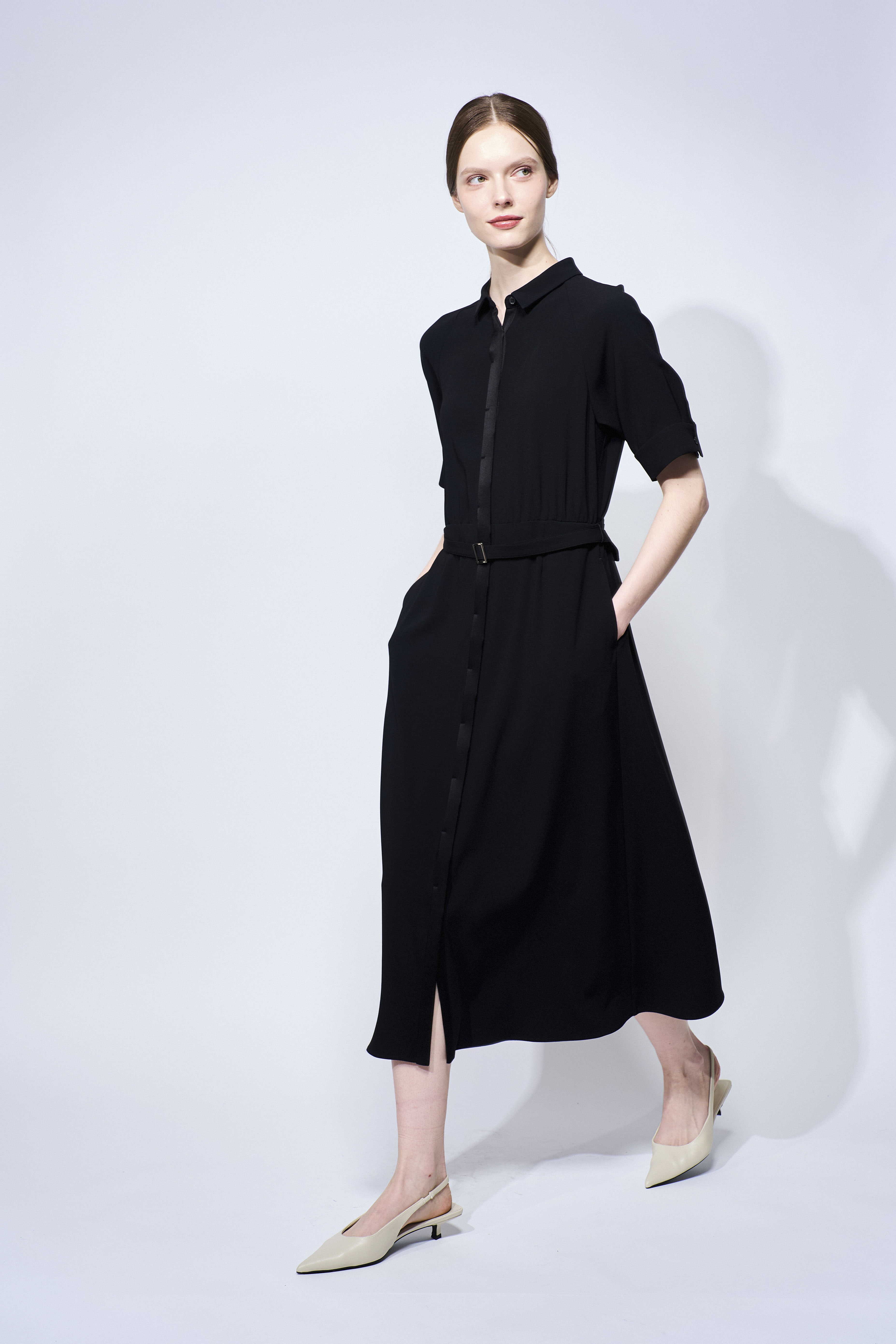 BACK SATIN DRESS