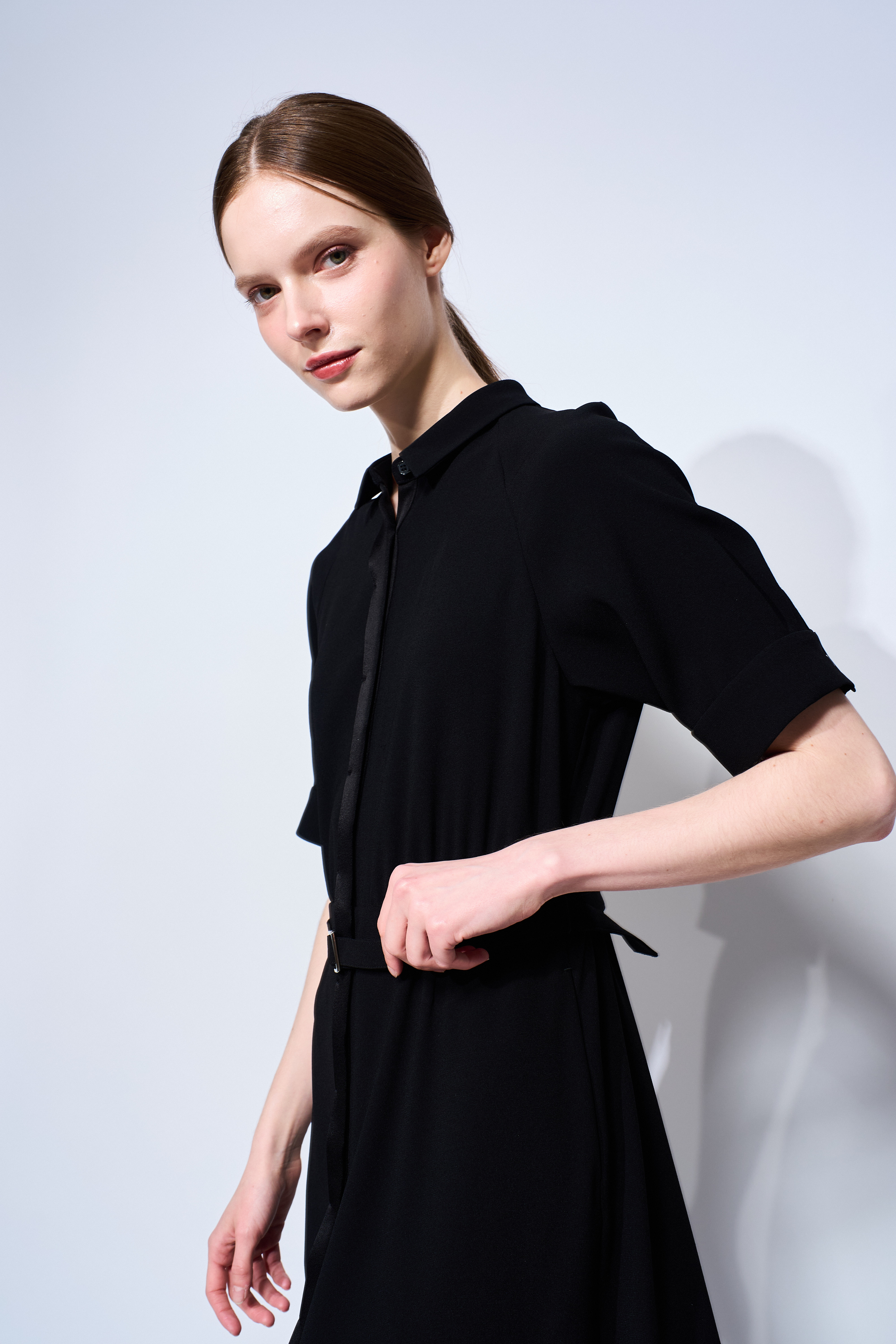 BACK SATIN DRESS