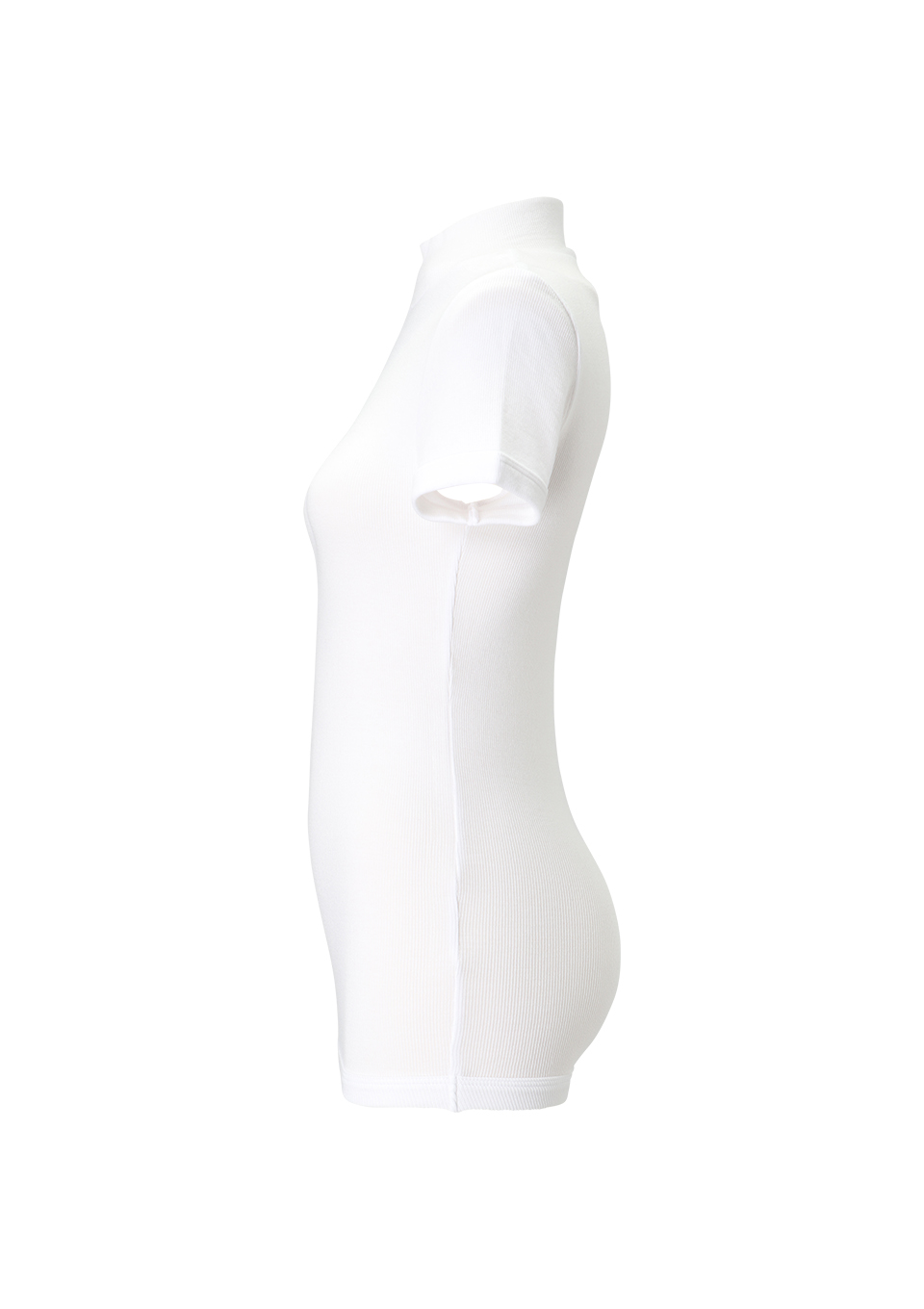 HIGHNECK SHORT SLEEVE RIB TEE