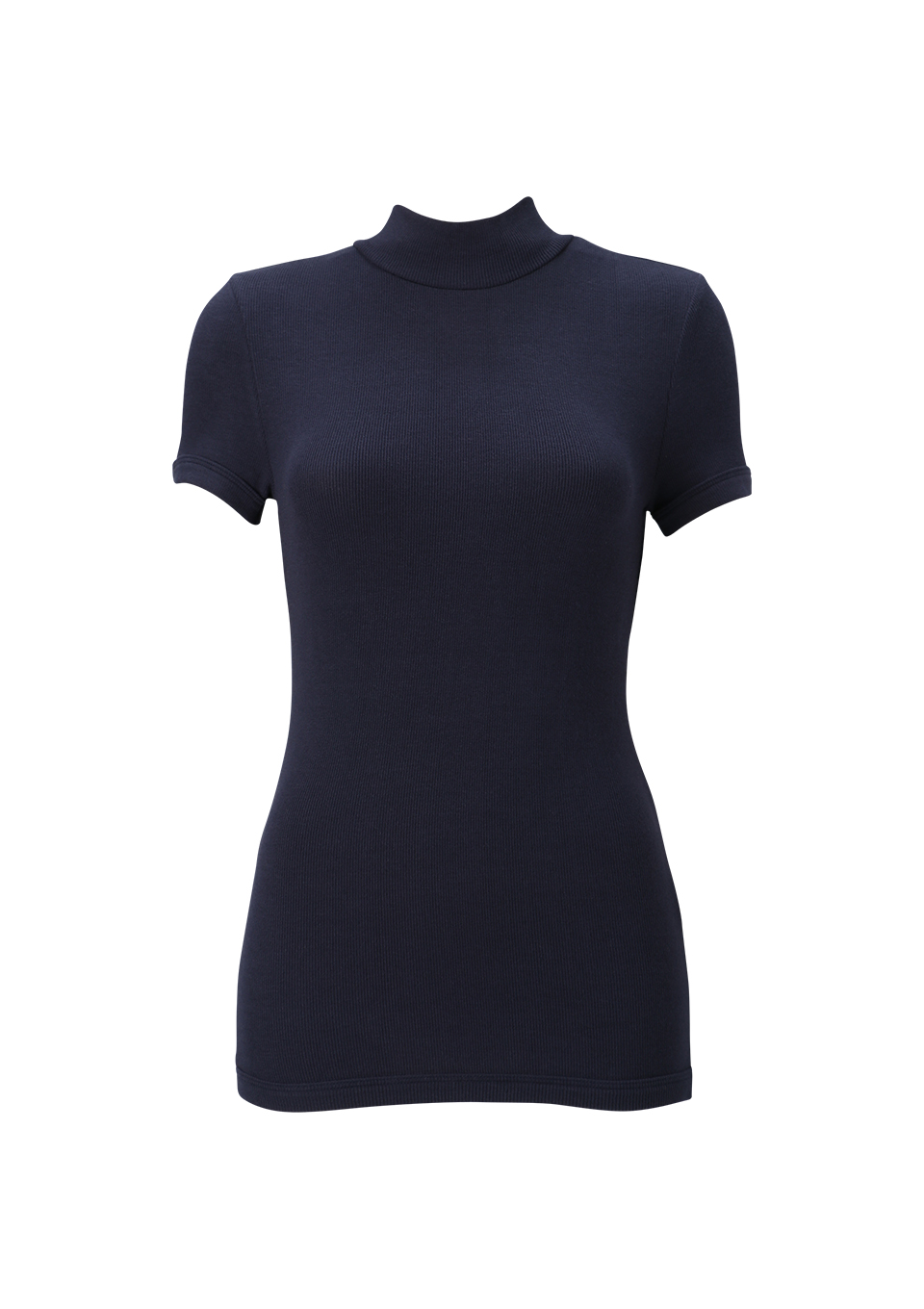 HIGHNECK SHORT SLEEVE RIB TEE