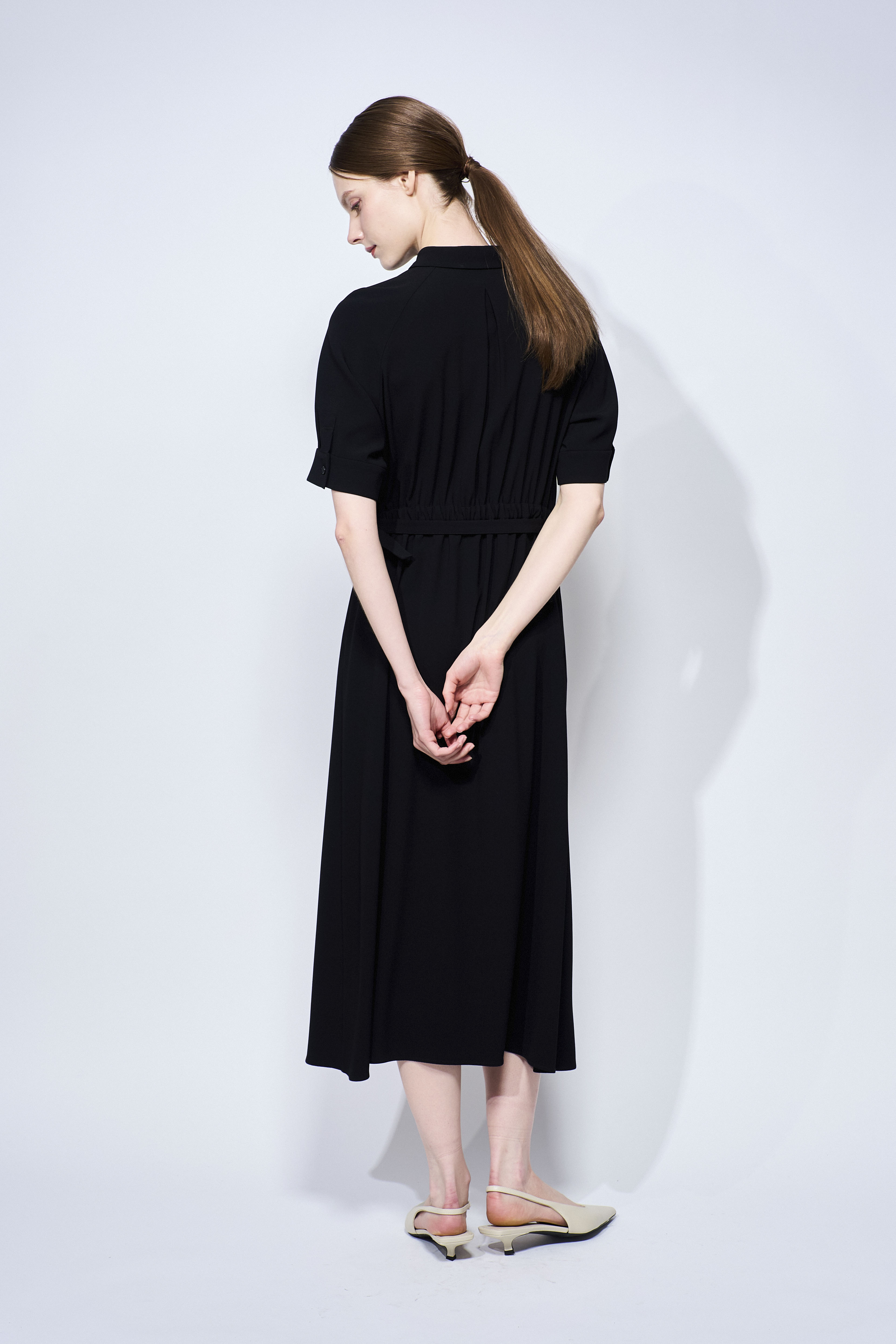 BACK SATIN DRESS