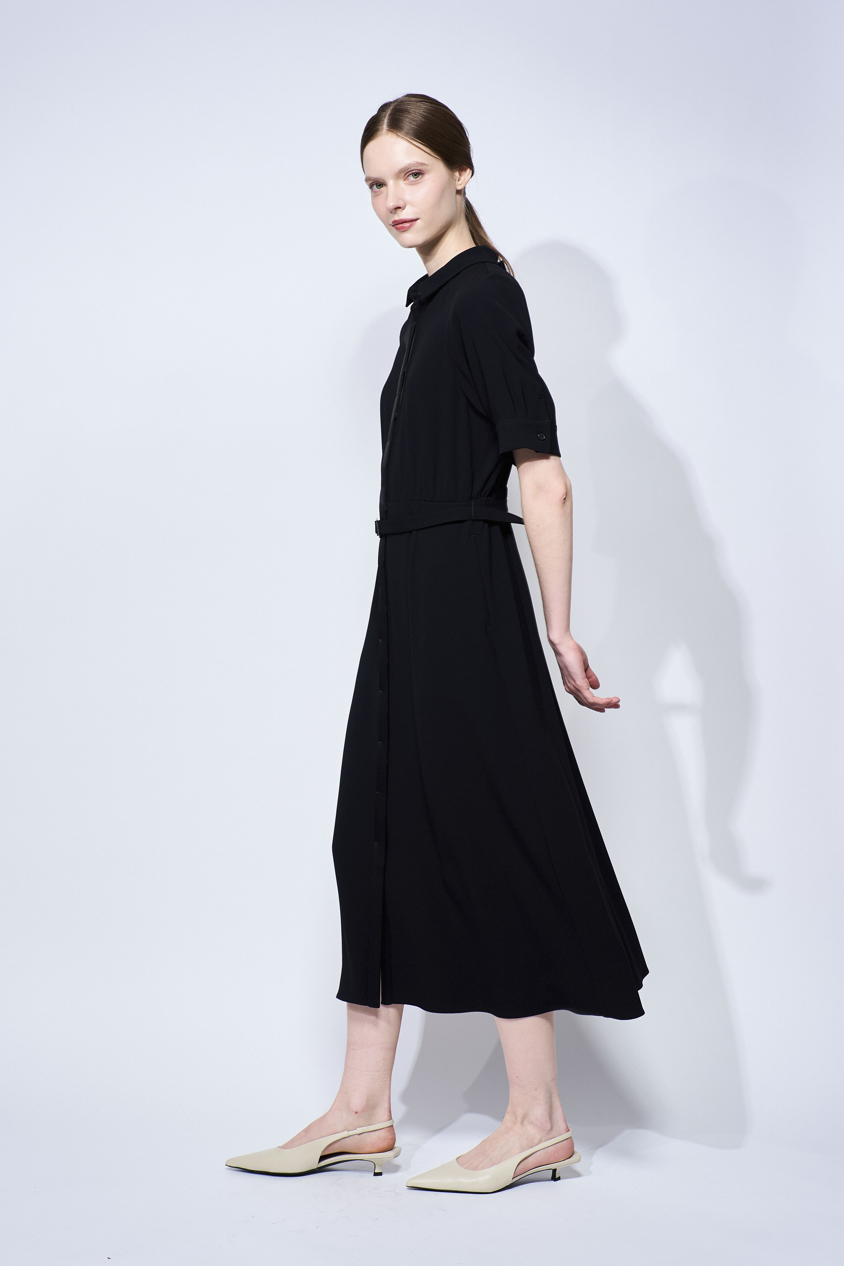 BACK SATIN DRESS