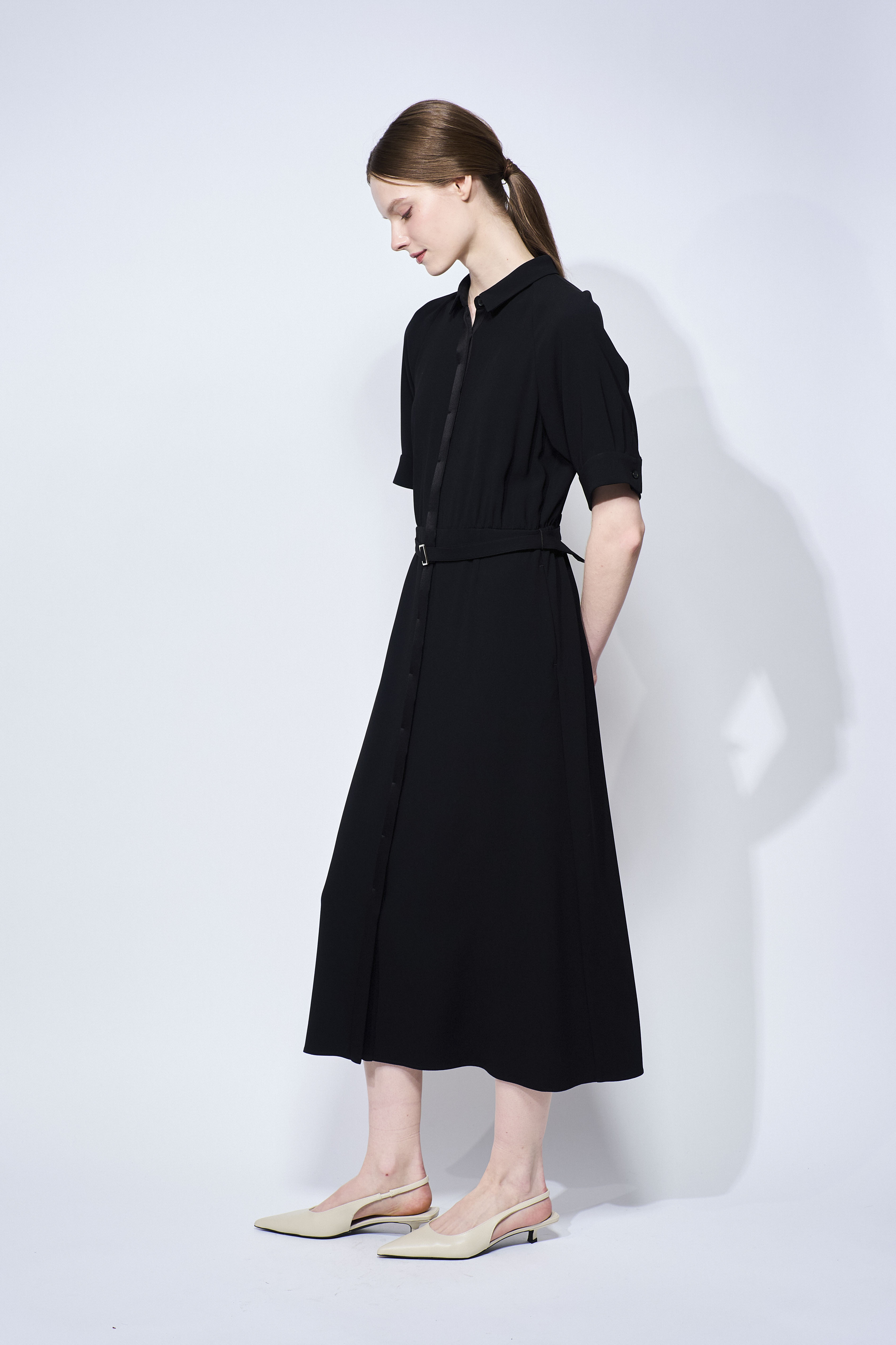 BACK SATIN DRESS