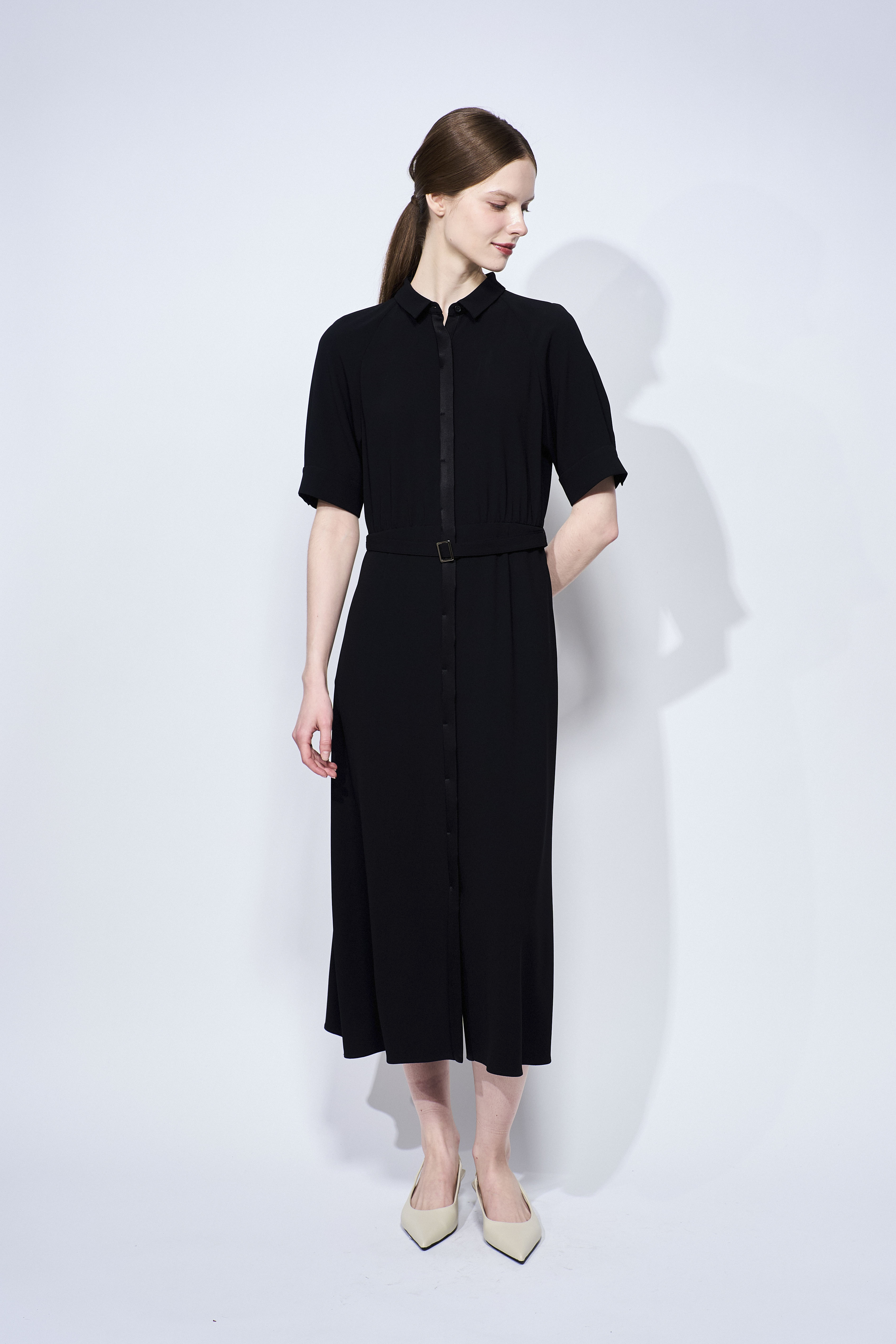BACK SATIN DRESS